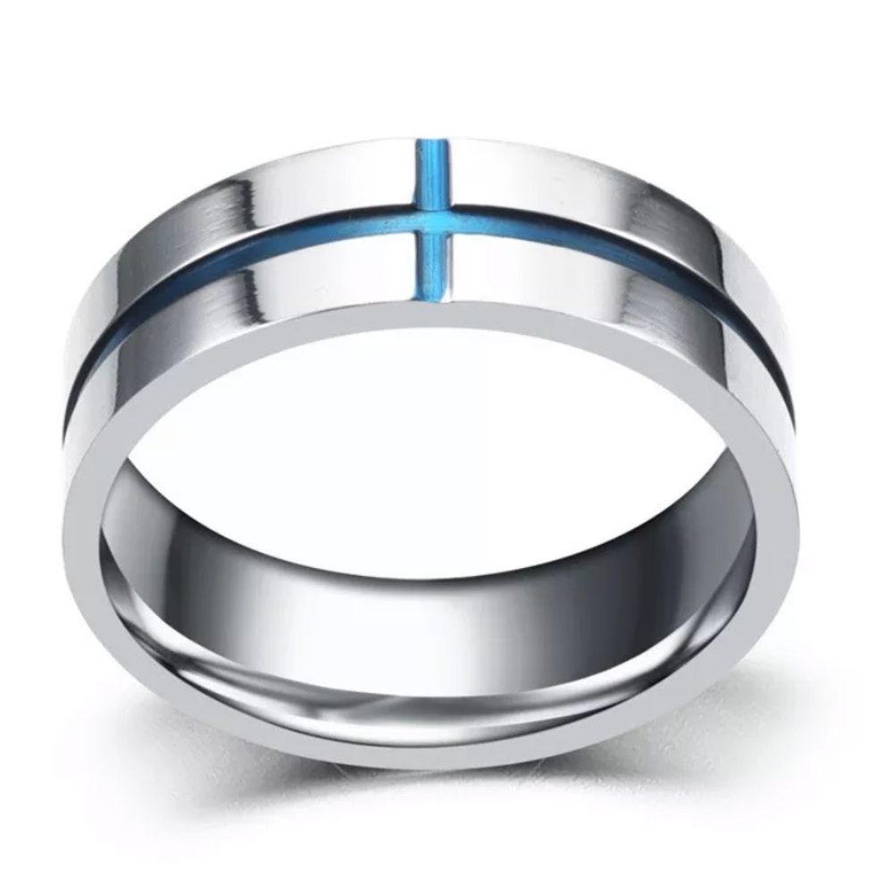 6MM Engraved Men’s Stainless Steel Wedding Band - Picture 3 of 6
